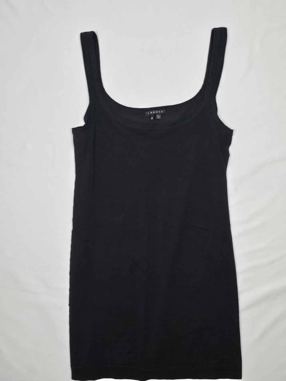 Theory Black Scoop Neck Cotton Blend Tank Top M